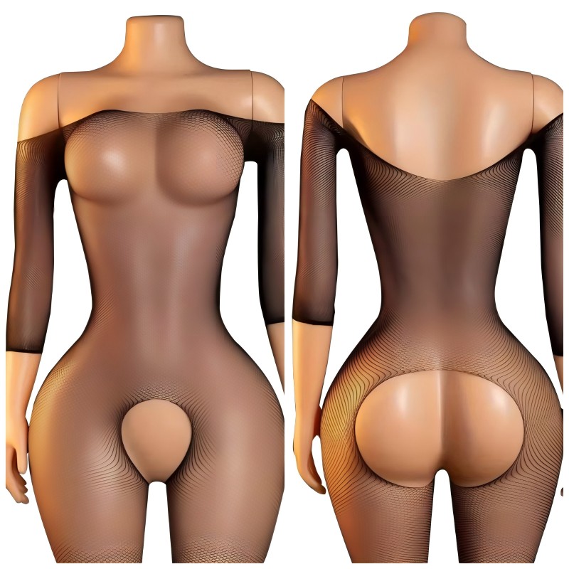 Lingerie - Seksowne rajstopy bez kroku damskie, wysokie