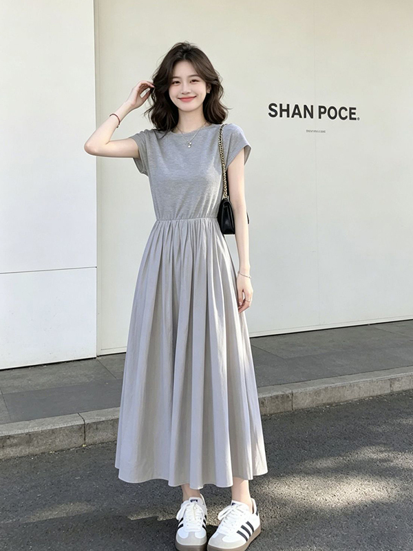 Korean Style A Line Shirt Dress - Sukienka wyszczuplająca w stylu koreańskim dla