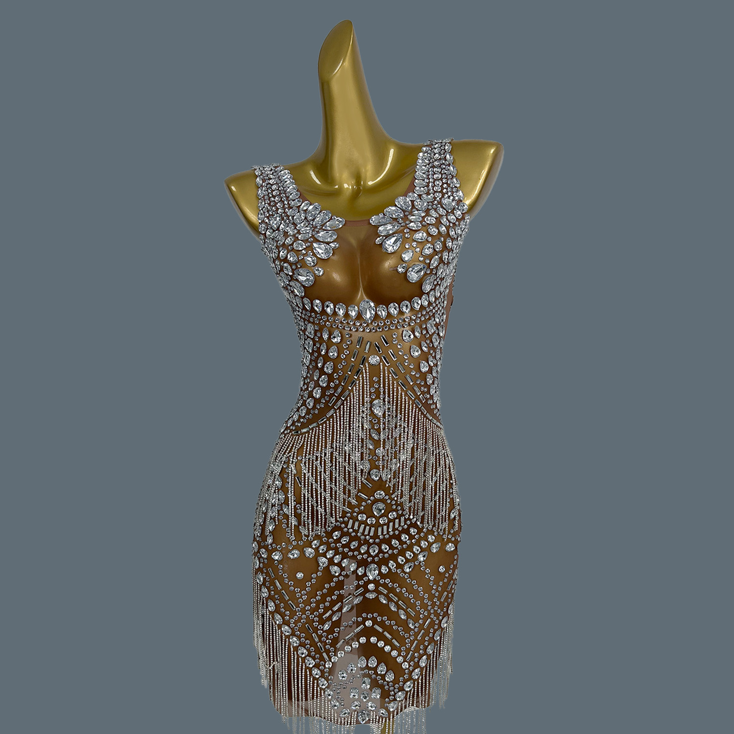 Sparkly Rhinestone Club Party Dress - Seksowne sukienki wieczorowe dla kobiet, formalne,