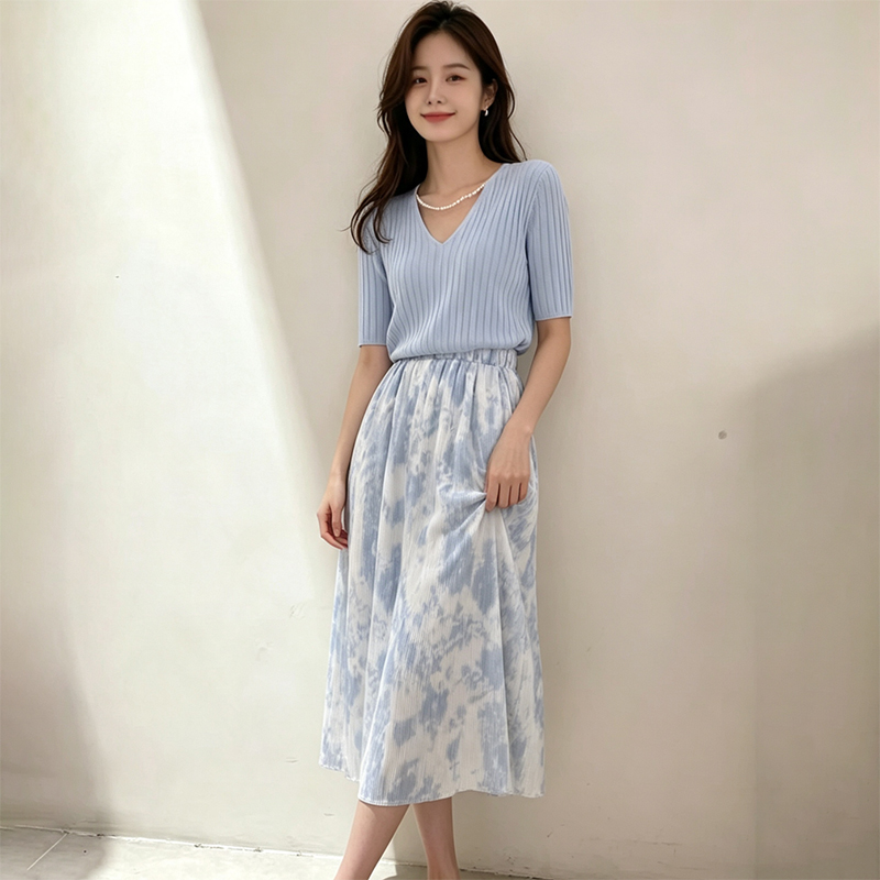 Korean Style A Line Shirt Dress - Letnie komplety damskie 2026: eleganckie sukienki