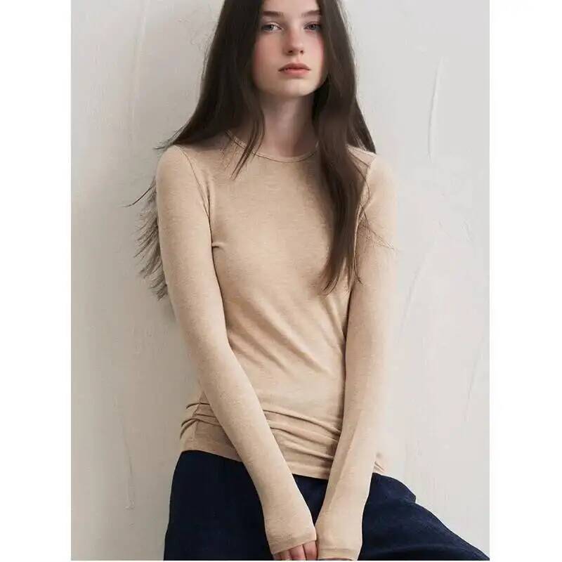 Blouses - Damska bluzka z mieszanki kaszmiru, z