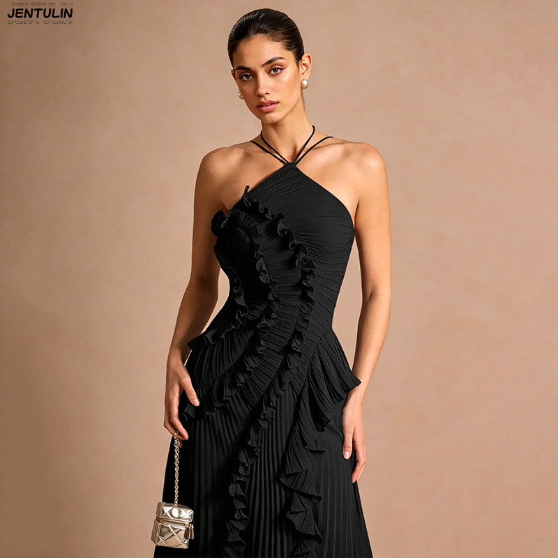 Elegancka fioletowa suknia bal – Y2K Backless Halter Mini Dress recenzja i cena