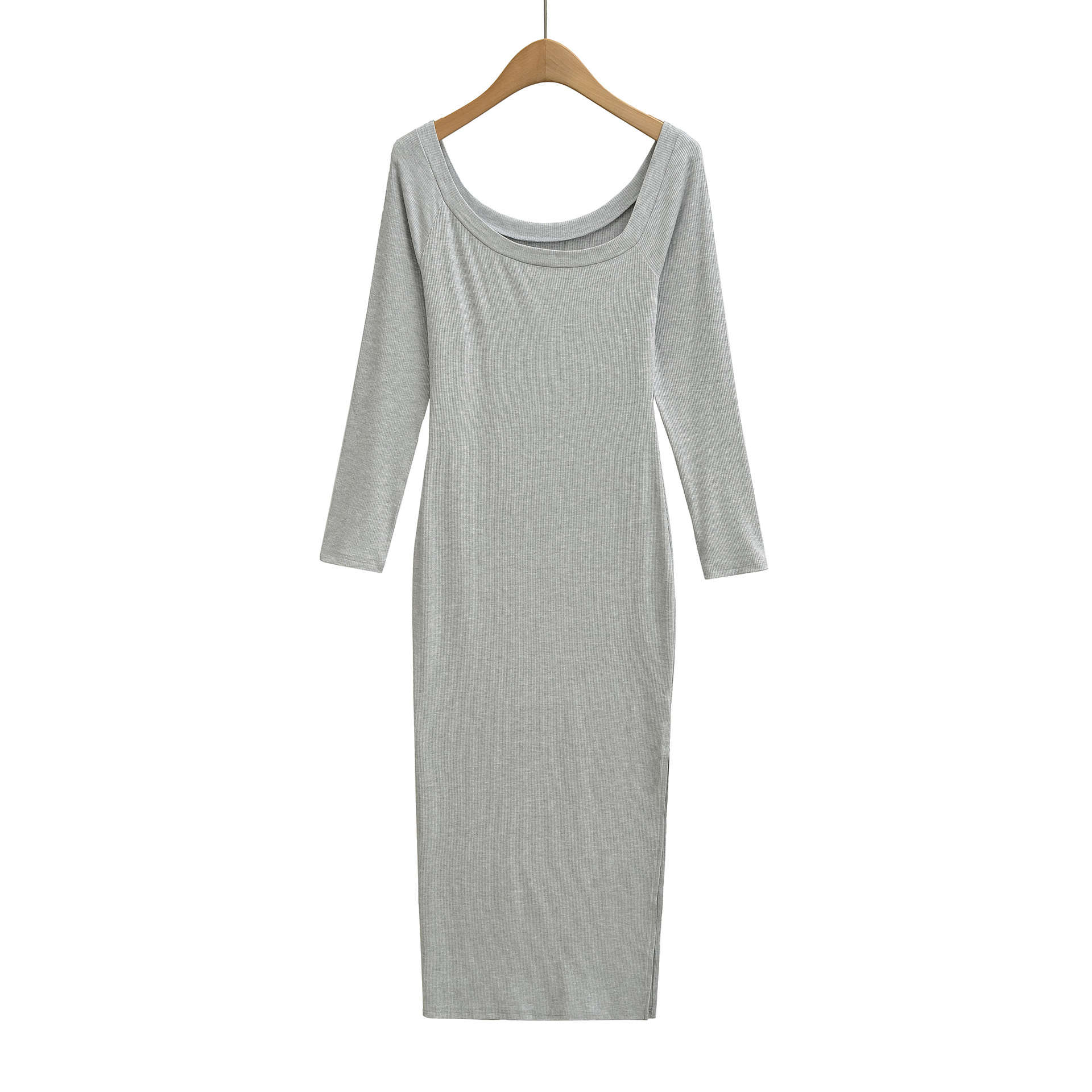 Sukienka prążkowana damska z k – Bodycon Long Sleeve Ribbed Dress recenzja i cena