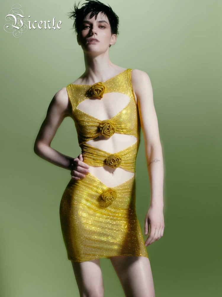 Damska luksusowa sukienka dams – Sparkly Rhinestone Club Party Dress recenzja i cena
