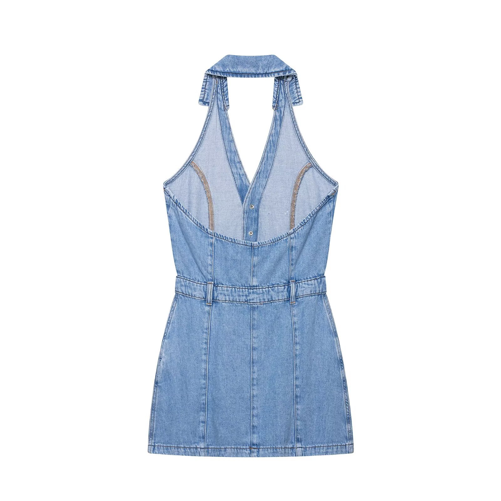 Sukienka mini dżinsowa Y2K z d – Y2K Backless Halter Mini Dress recenzja i cena