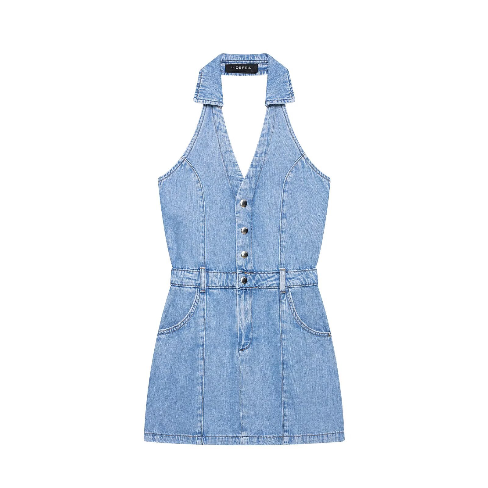 Sukienka mini dżinsowa Y2K z d – Y2K Backless Halter Mini Dress recenzja i cena