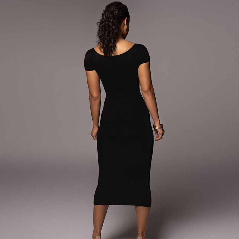 Letnia sukienka damska 2026, n – Bodycon Long Sleeve Ribbed Dress recenzja i cena