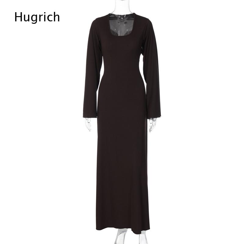 Elegancka damska sukienka maxi – Bodycon Long Sleeve Ribbed Dress recenzja i cena