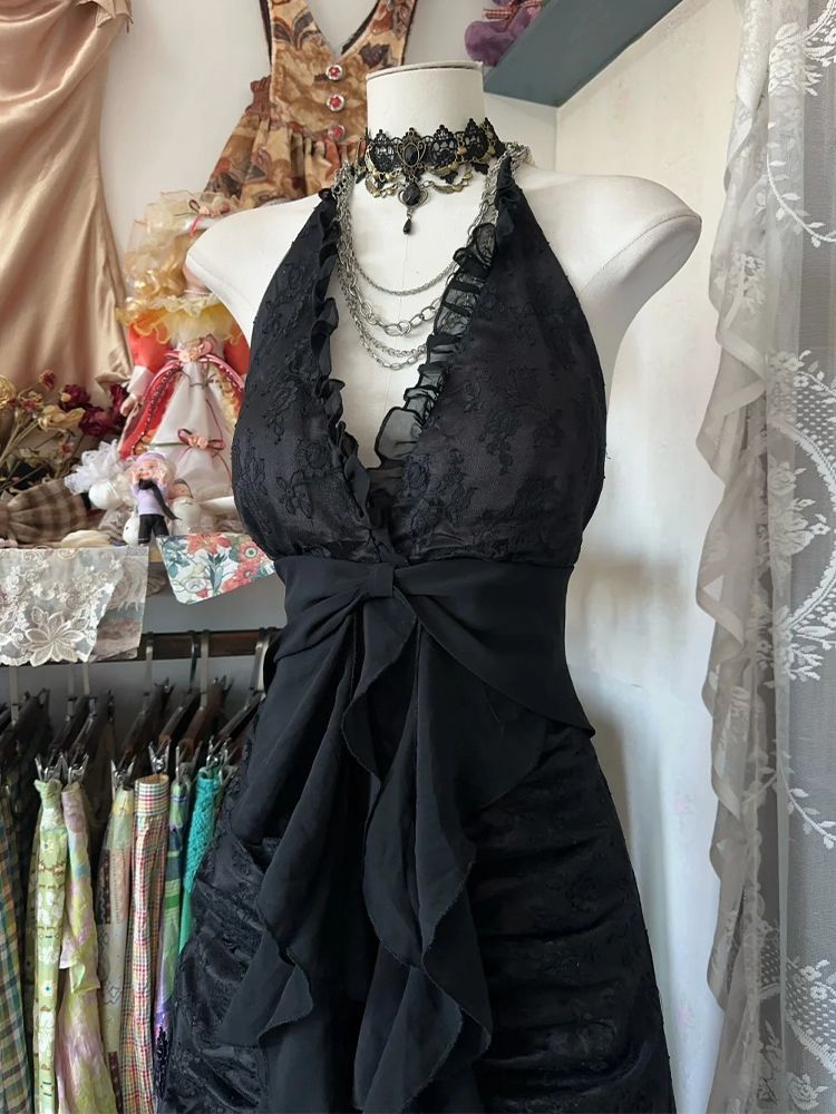 Sukienka Y2K Vintage Halter Be – Y2K Backless Halter Mini Dress recenzja i cena