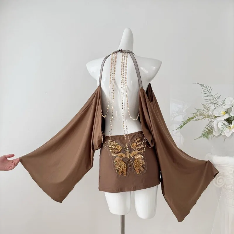 Europejskie Amerykańskie Gorąc – Y2K Backless Halter Mini Dress recenzja i cena