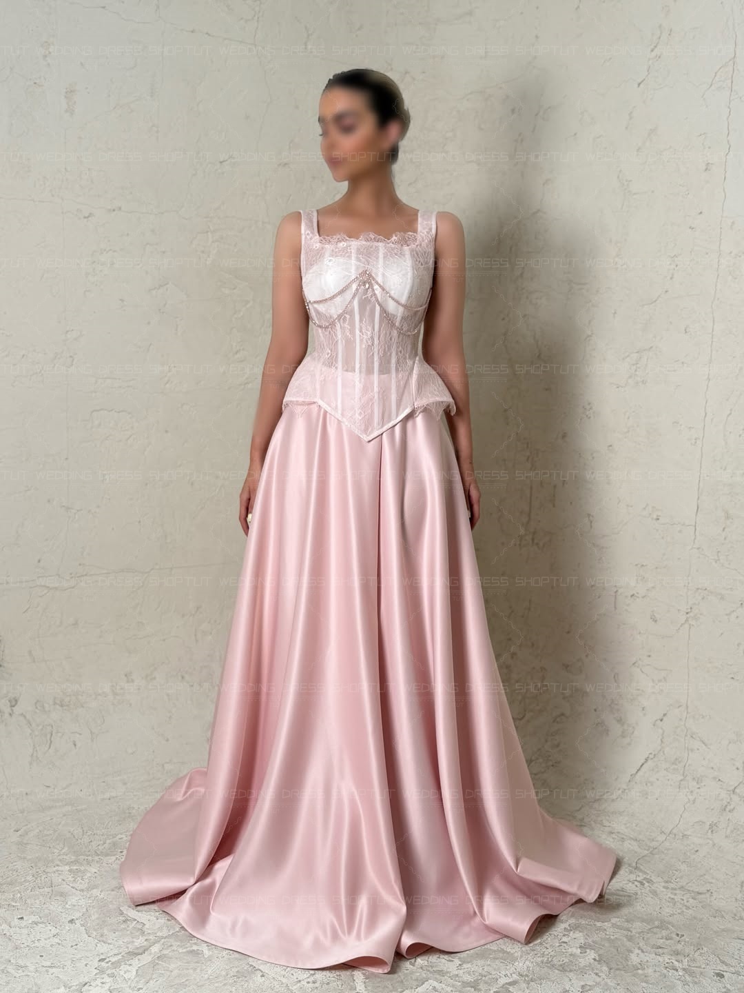 Eleganckie, pudrowo różowe suk – Elegant Satin Evening Gown Split recenzja i cena