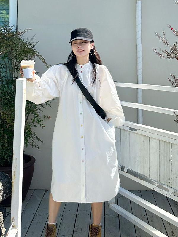 Sukienka koszulowa damska plus – Korean Style A Line Shirt Dress recenzja i cena