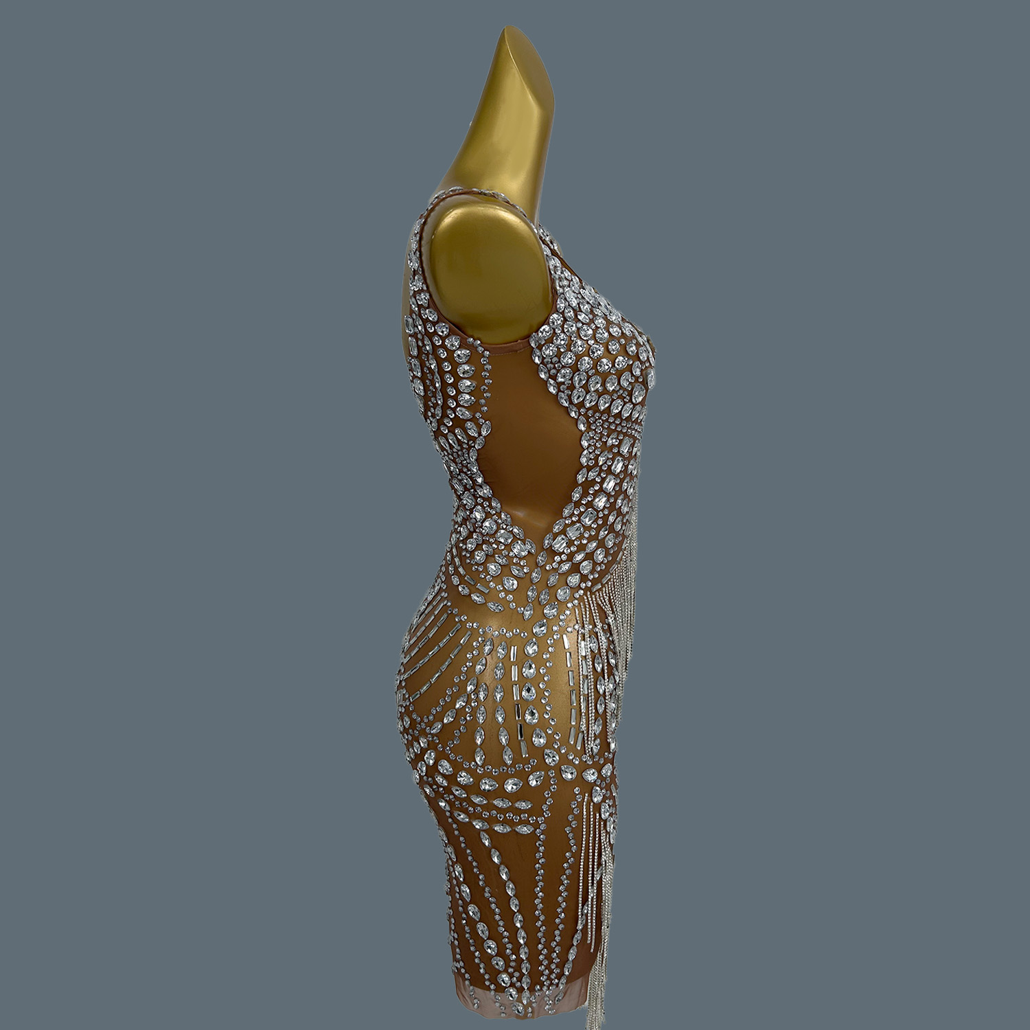 Seksowne sukienki wieczorowe d – Sparkly Rhinestone Club Party Dress recenzja i cena