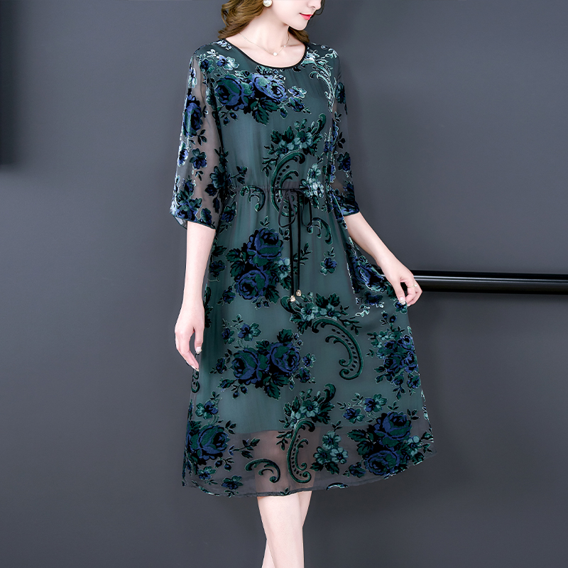 Damska elegancka kwiatowa jedw – French Vintage Floral Midi Dress recenzja i cena