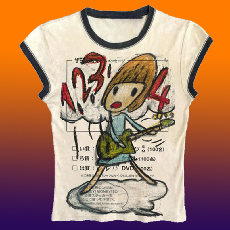 Y2K Korean Popular Clothes Emo – Y2K Graphic Baby Tee Crop recenzja i cena