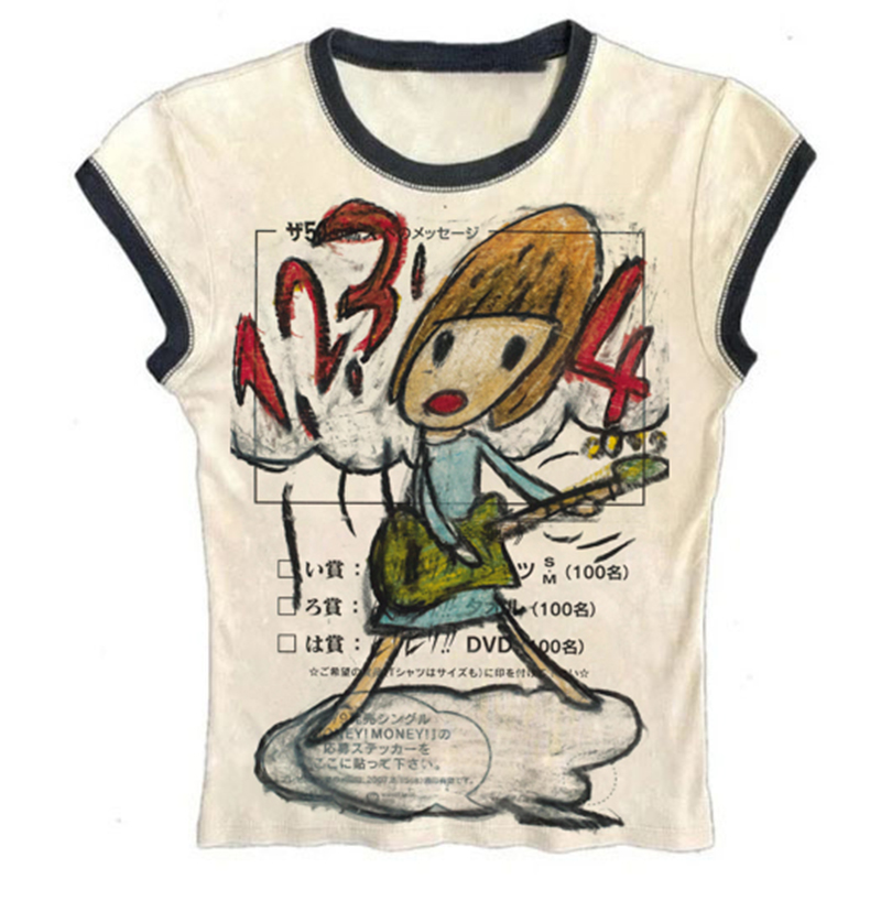 Y2K Korean Popular Clothes Emo – Y2K Graphic Baby Tee Crop recenzja i cena