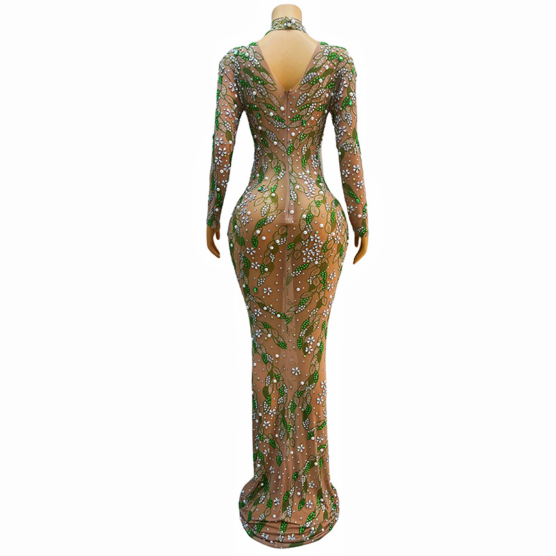Piękna suknia wieczorowa długa – Sparkly Rhinestone Club Party Dress recenzja i cena