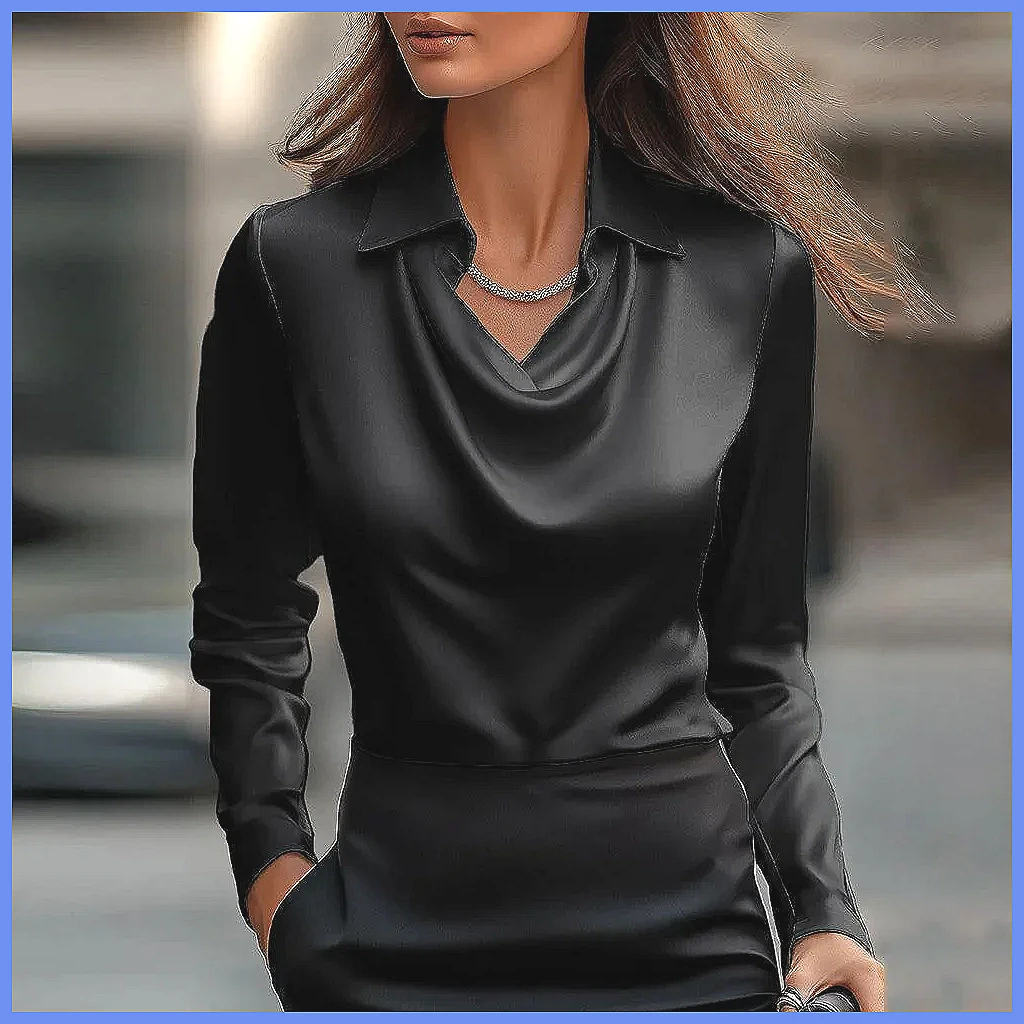 Damska satynowa bluzka vintage – Blouses recenzja i cena
