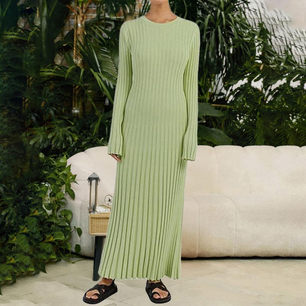 Sukienka z dzianiny prążkowane – Bodycon Long Sleeve Ribbed Dress recenzja i cena