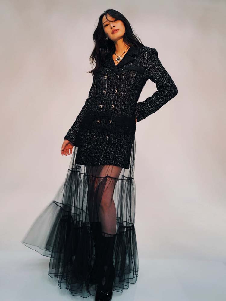 Damski tweedowy komplet: maryn – Tweed Two Piece Blazer Dress recenzja i cena