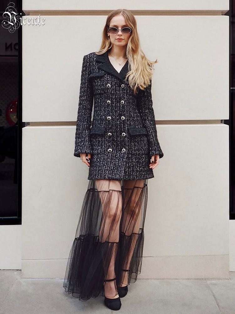 Damski tweedowy komplet: maryn – Tweed Two Piece Blazer Dress recenzja i cena