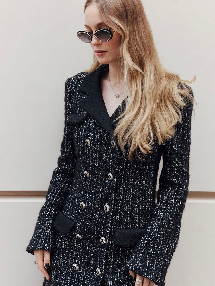 Damski tweedowy komplet: maryn – Tweed Two Piece Blazer Dress recenzja i cena