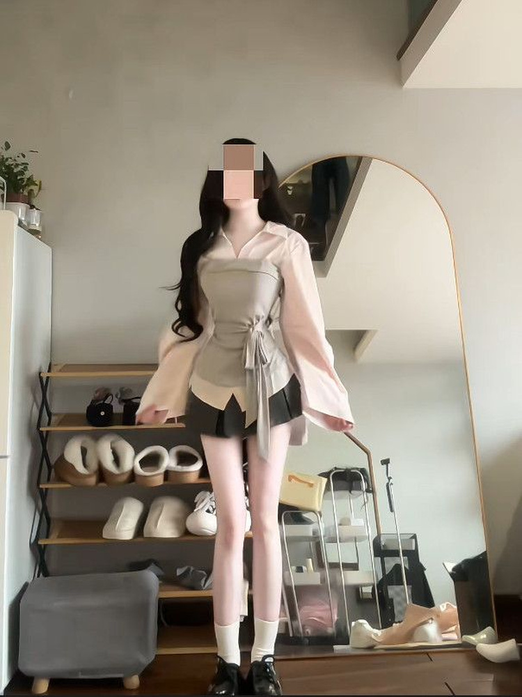 Damski zestaw w stylu koreańsk – Korean Style A Line Shirt Dress recenzja i cena