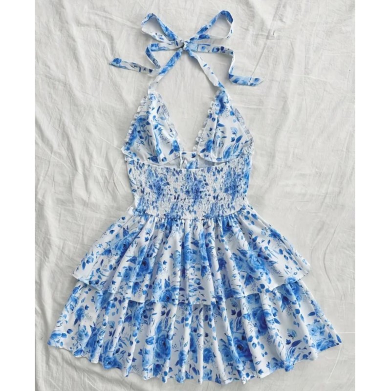 Damskie Sukienki Retro na Waka – French Vintage Floral Midi Dress recenzja i cena
