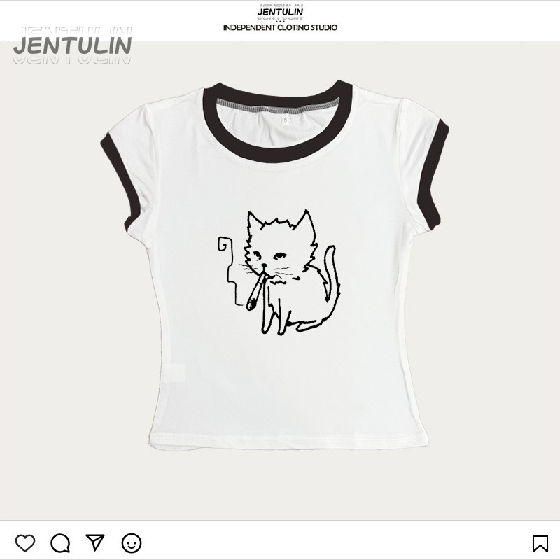 Koreański styl Y2k lata 90. Cr – Y2K Graphic Baby Tee Crop recenzja i cena