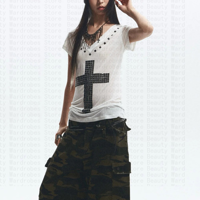 Rock Goth Unikatowy Top Y2k Kr – Y2K Graphic Baby Tee Crop recenzja i cena
