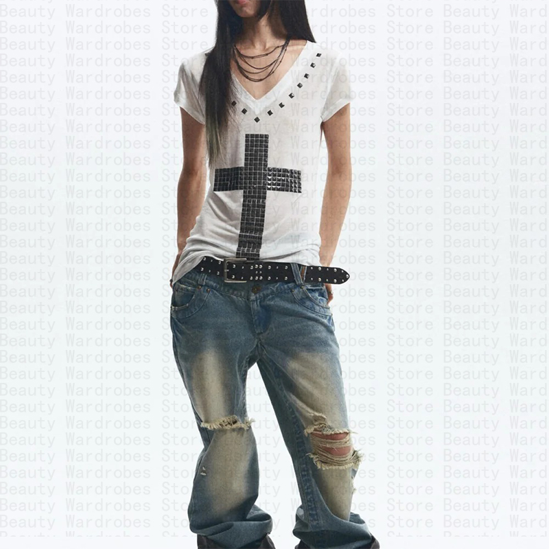 Rock Goth Unikatowy Top Y2k Kr – Y2K Graphic Baby Tee Crop recenzja i cena